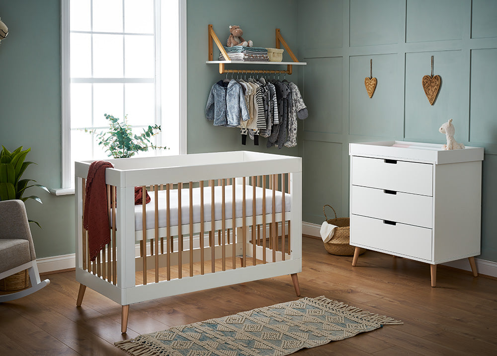 OBaby - Maya Mini 2 Piece Room Set - White with Natural - Mabel & Fox