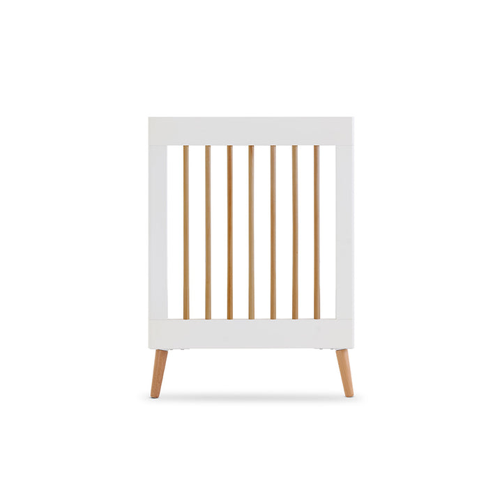OBaby - Maya Mini Cot Bed - White with Natural - Mabel & Fox