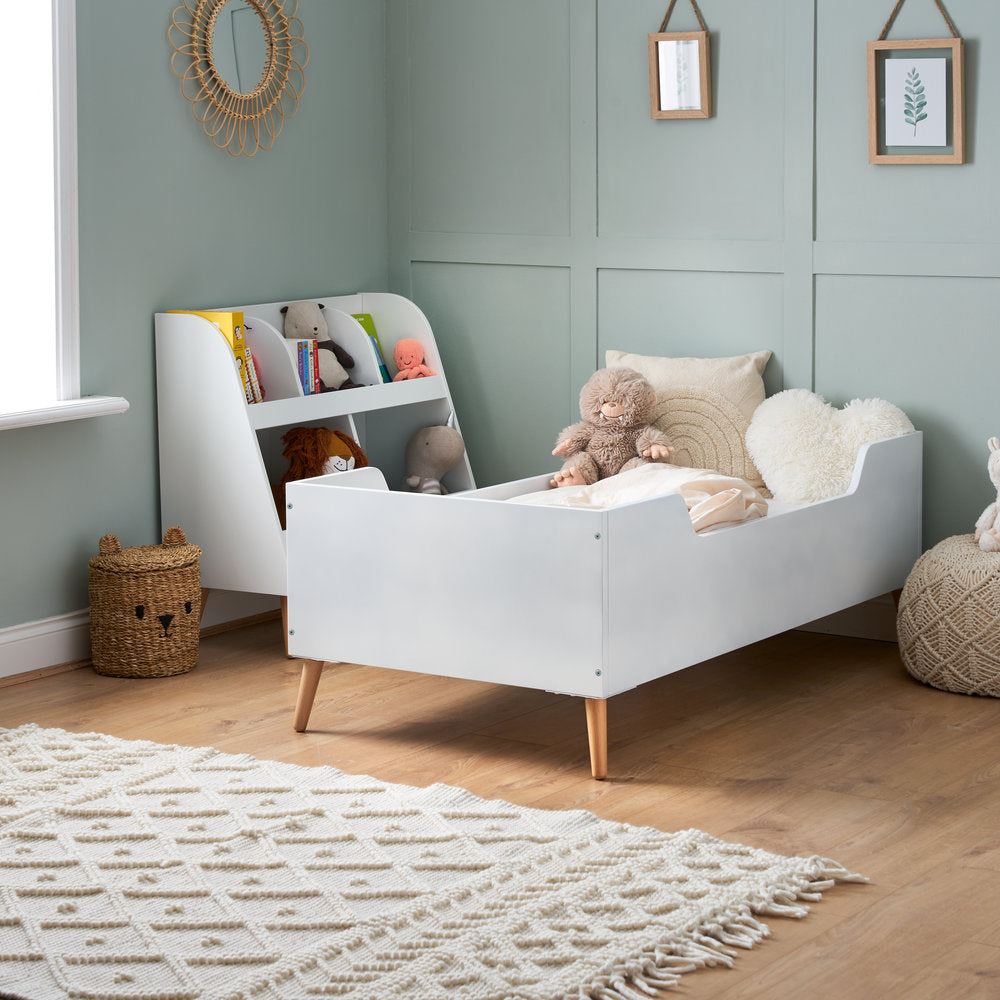 OBaby - Maya Toddler Bed - White with Natural - Mabel & Fox