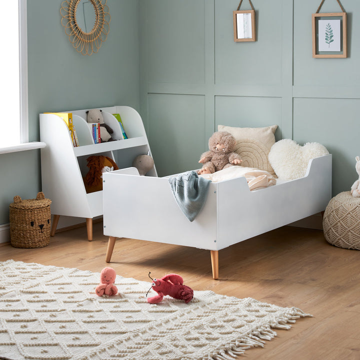 OBaby - Maya Toddler Bed - White with Natural - Mabel & Fox