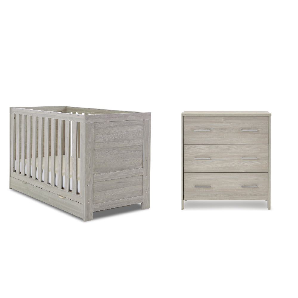 OBaby - Nika 2 Piece Room Set & Underdrawer - Grey Wash - Mabel & Fox