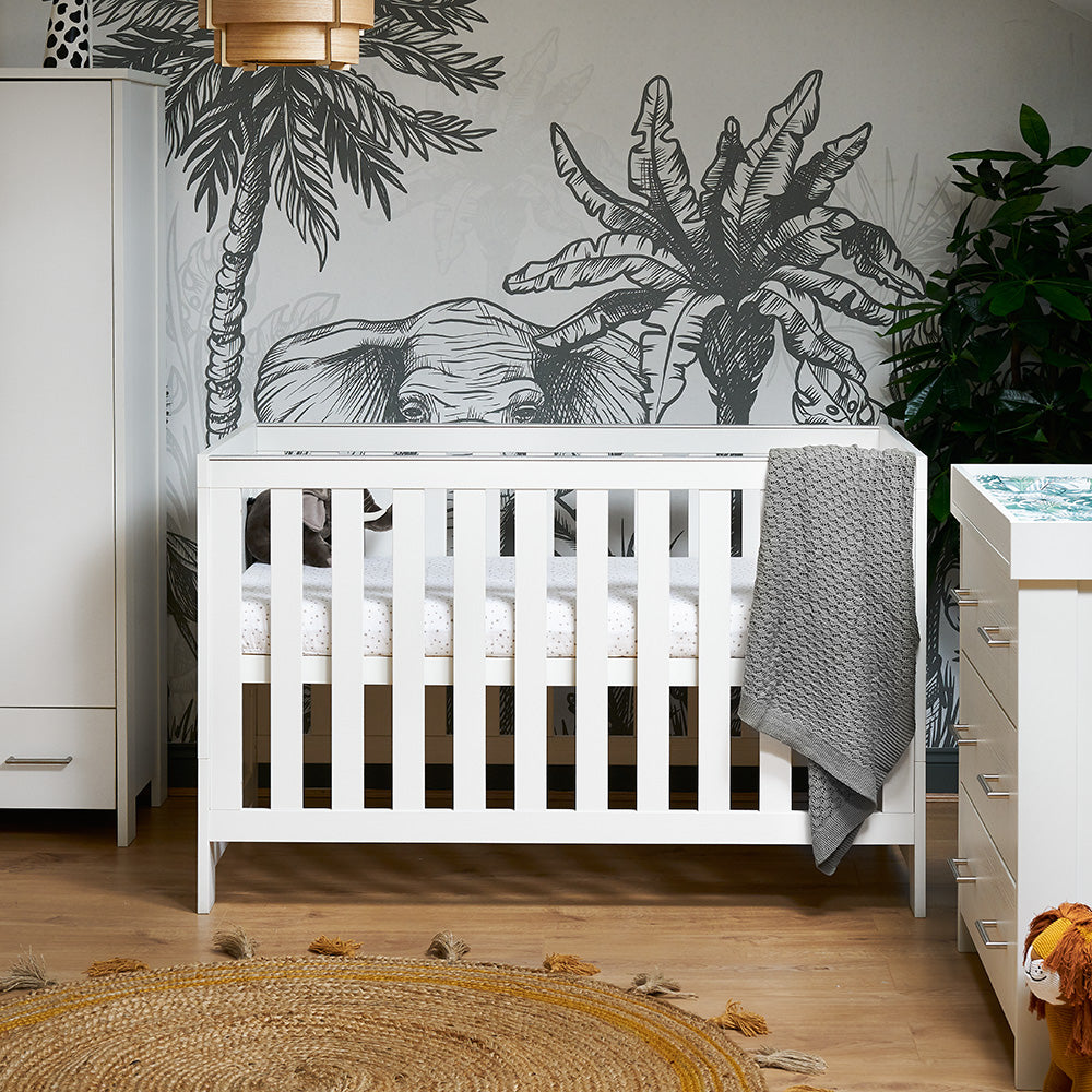 OBaby - Nika Cot Bed - White Wash - Mabel & Fox