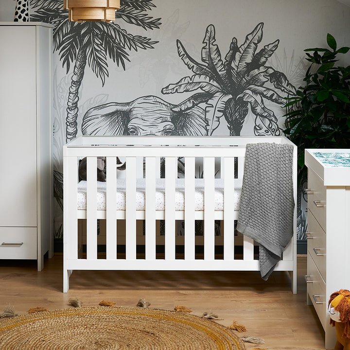 OBaby - Nika Cot Bed - White Wash - Mabel & Fox