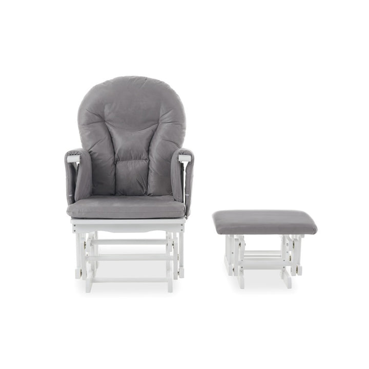 OBaby - Reclining Glider Chair and Stool - Grey - Mabel & Fox