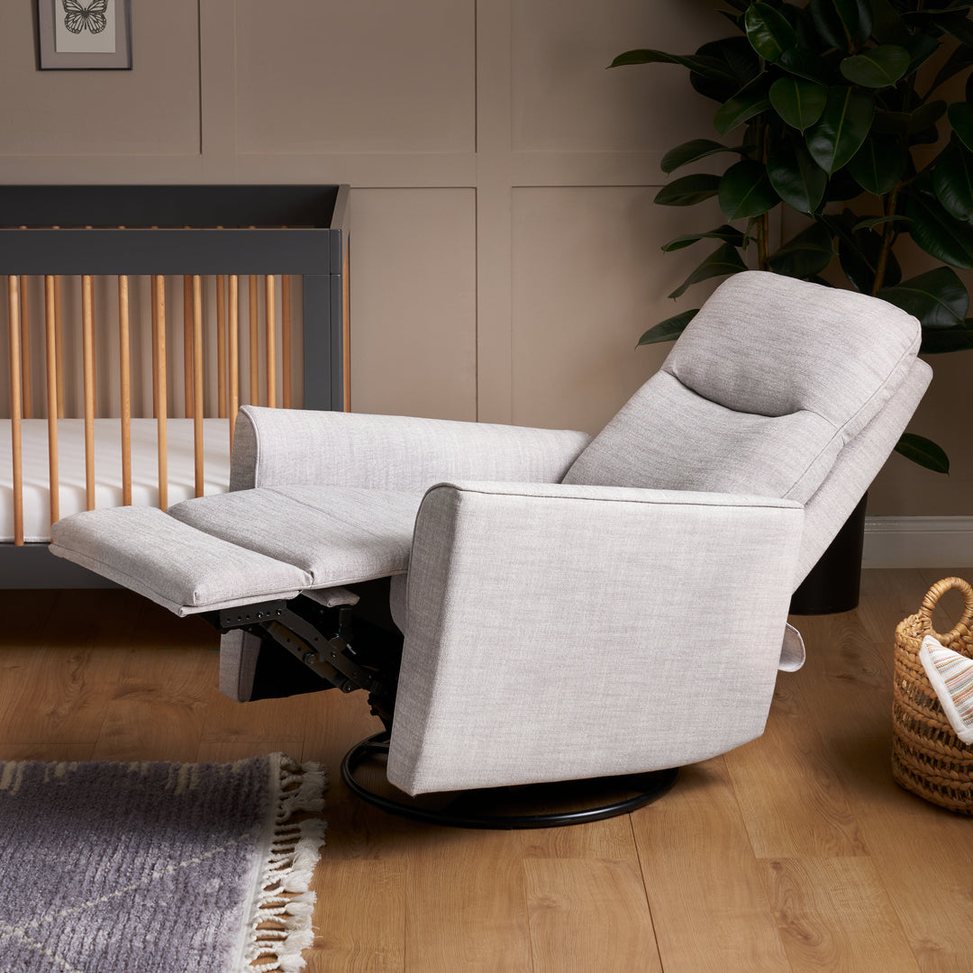 OBaby - Savannah Swivel Glider Recliner Chair - Pebble - Mabel & Fox