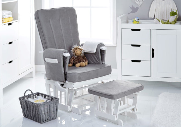 OBaby - Stamford Classic 3 Piece Room Set & Glider Chair - White - Mabel & Fox