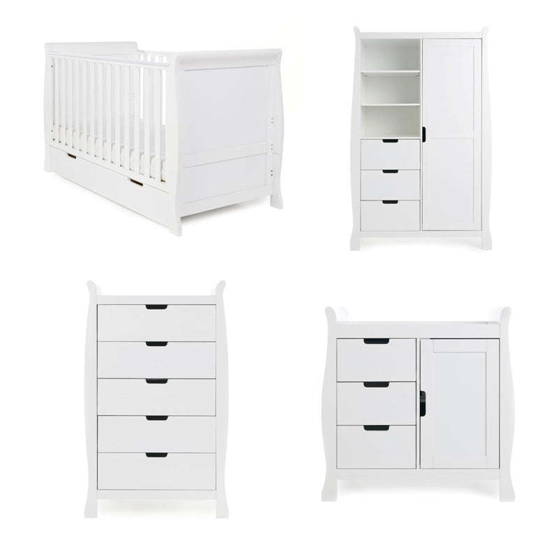 OBaby - Stamford Classic 4 Piece Room Set - White - Mabel & Fox