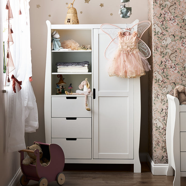 OBaby - Stamford Double Wardrobe - White - Mabel & Fox
