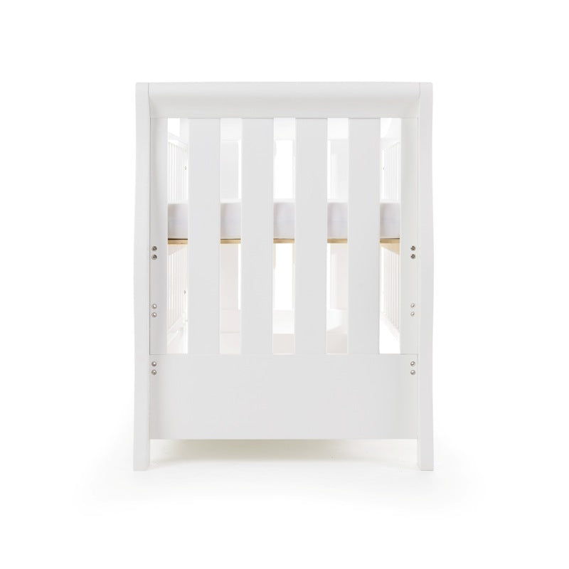 OBaby - Stamford Luxe Cot Bed & Moisture Management Mattress - White - Mabel & Fox