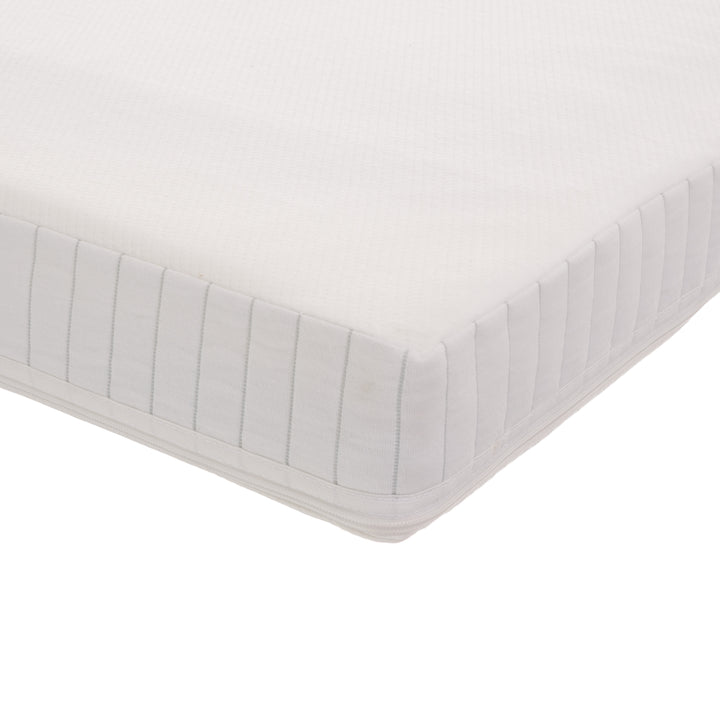 OBaby - Stamford Luxe Cot Bed & Moisture Management Mattress - White - Mabel & Fox