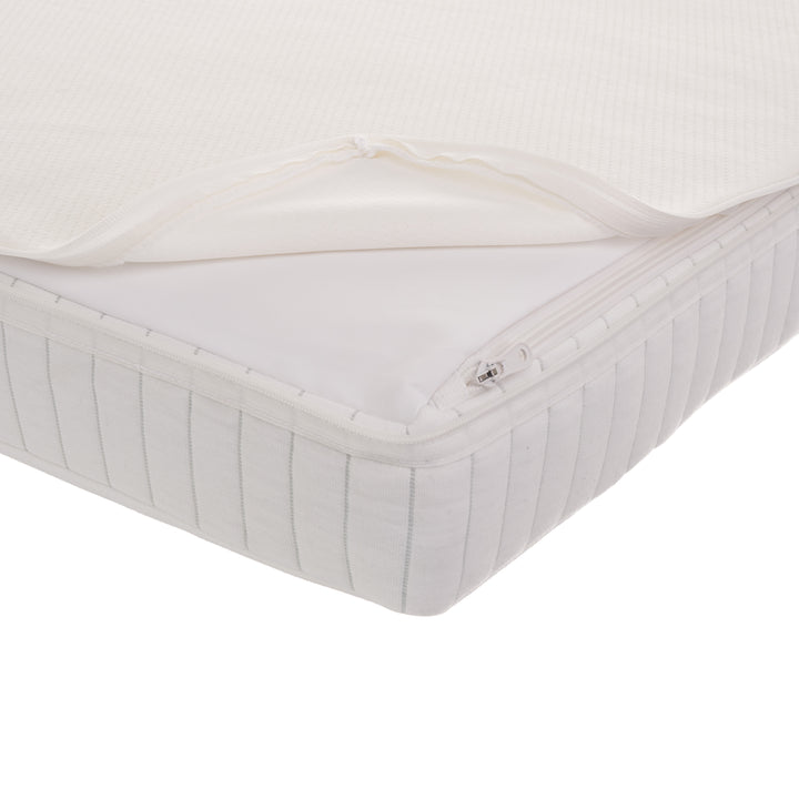 OBaby - Stamford Luxe Cot Bed & Moisture Management Mattress - White - Mabel & Fox