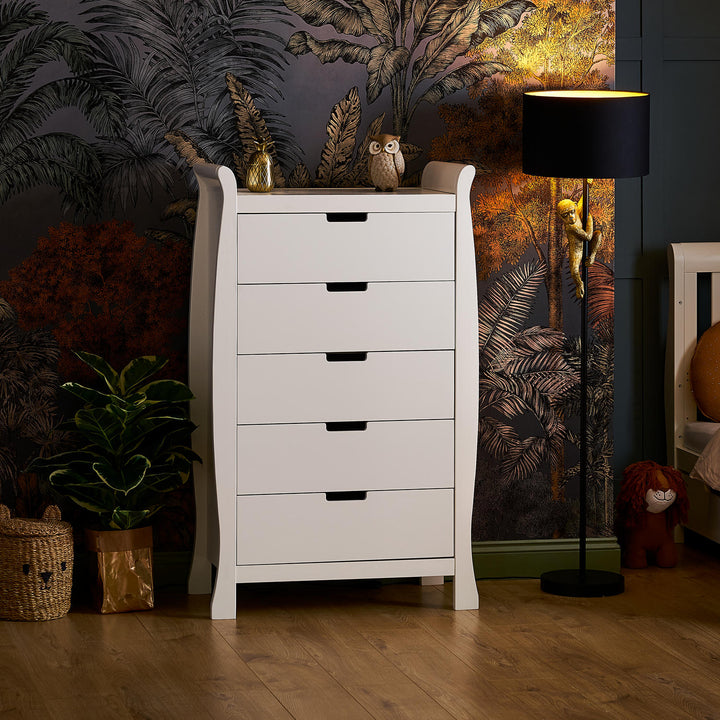 OBaby - Stamford Tall Chest of Drawers - White - Mabel & Fox