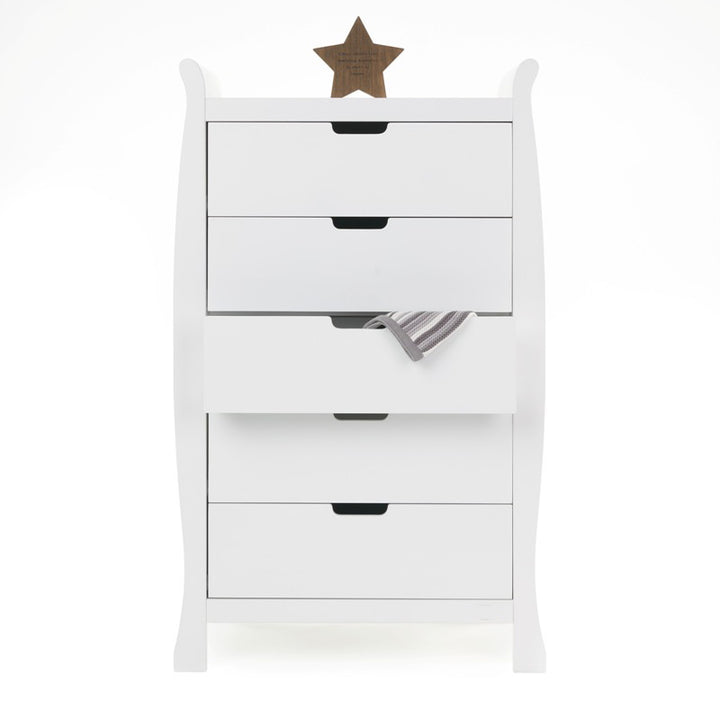 OBaby - Stamford Tall Chest of Drawers - White - Mabel & Fox
