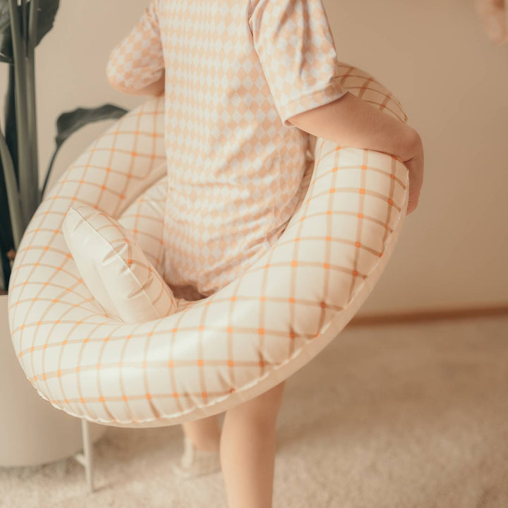 Mrs Ertha - Inflatable Baby Seat - Organic Squares