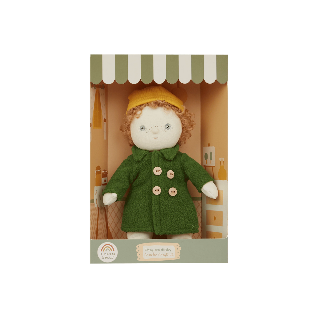 Olli Ella – Dress Me Dinky Charlie Chestnut – Green - Mabel & Fox