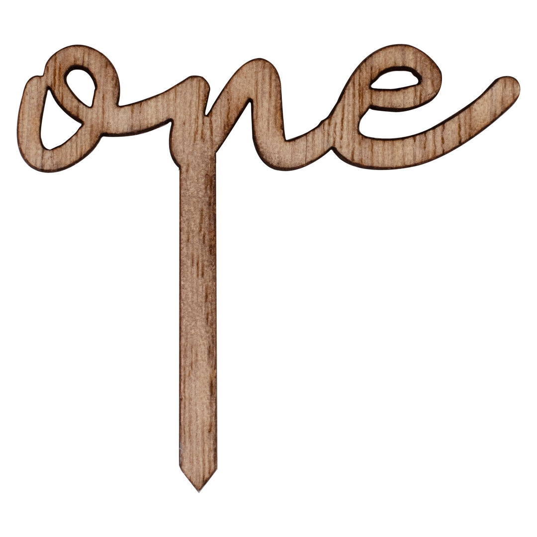 Ginger Ray - Wooden Cupcake Toppers - 'One' 1st Birthday (6 Pack)