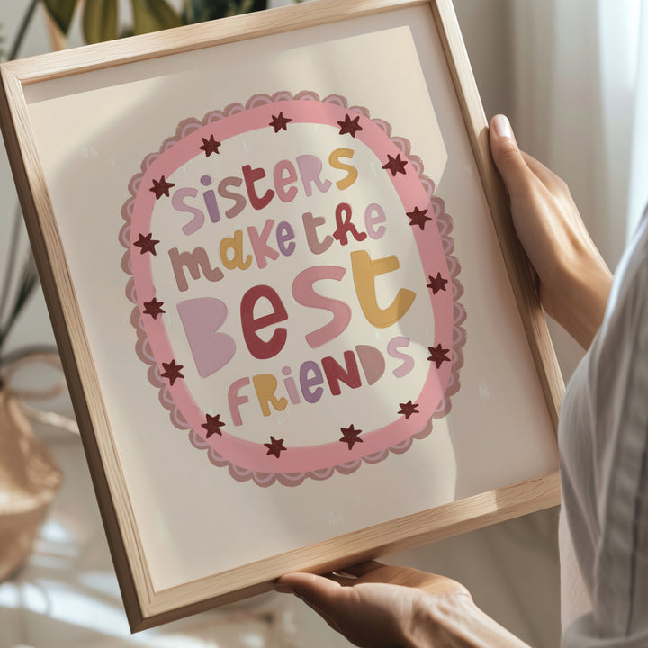 Lara & Kin - Art Print - Sisters Make The Best Friends - Exclusive to Mabel & Fox - Mabel & Fox