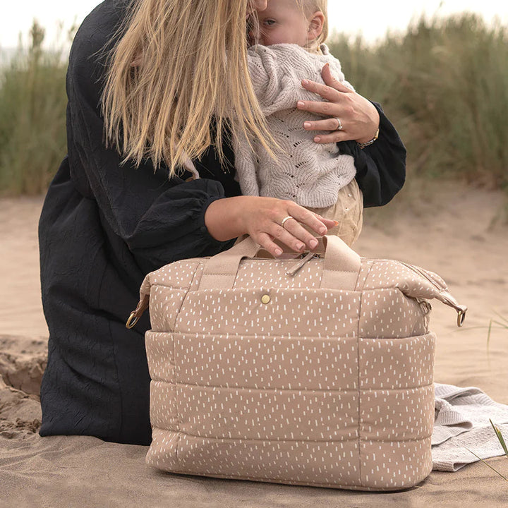 Storksak - Organic Tote Seashell Raindot Changing Bag