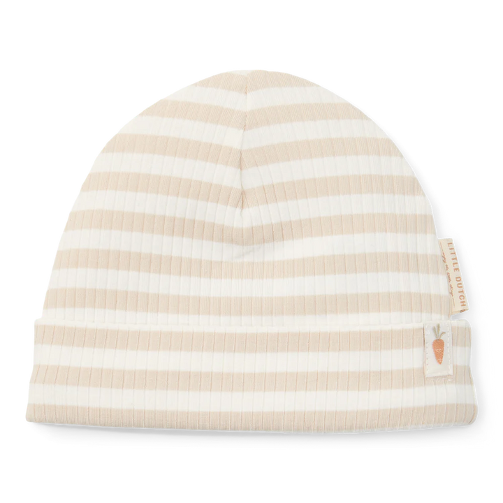 Little Dutch - Baby Cap - Stripe Sand / White