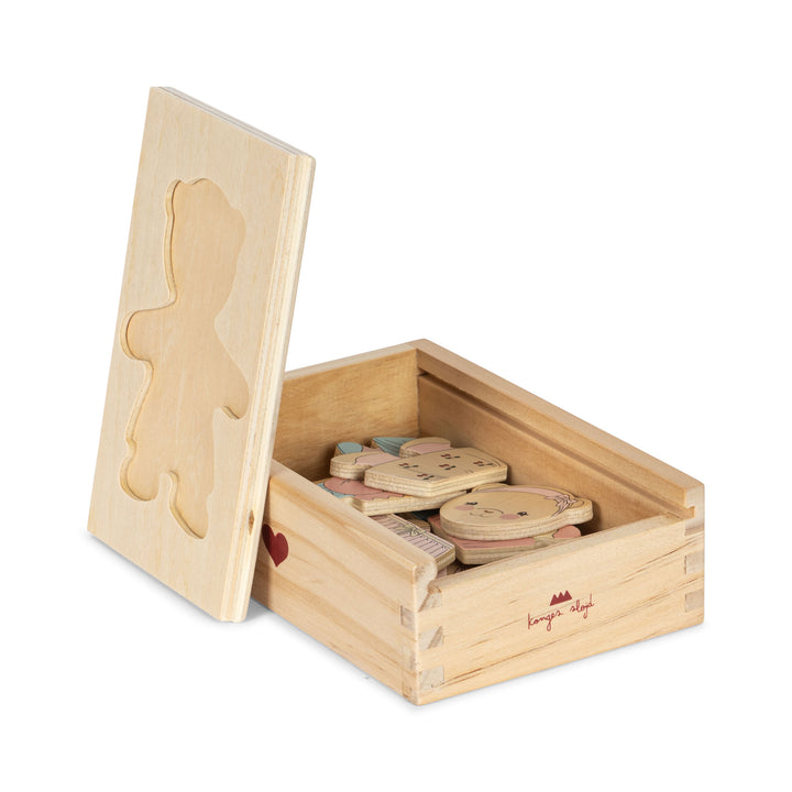 Konges Slojd - Wooden Teddy Dress Up Puzzle - Dusty Pink