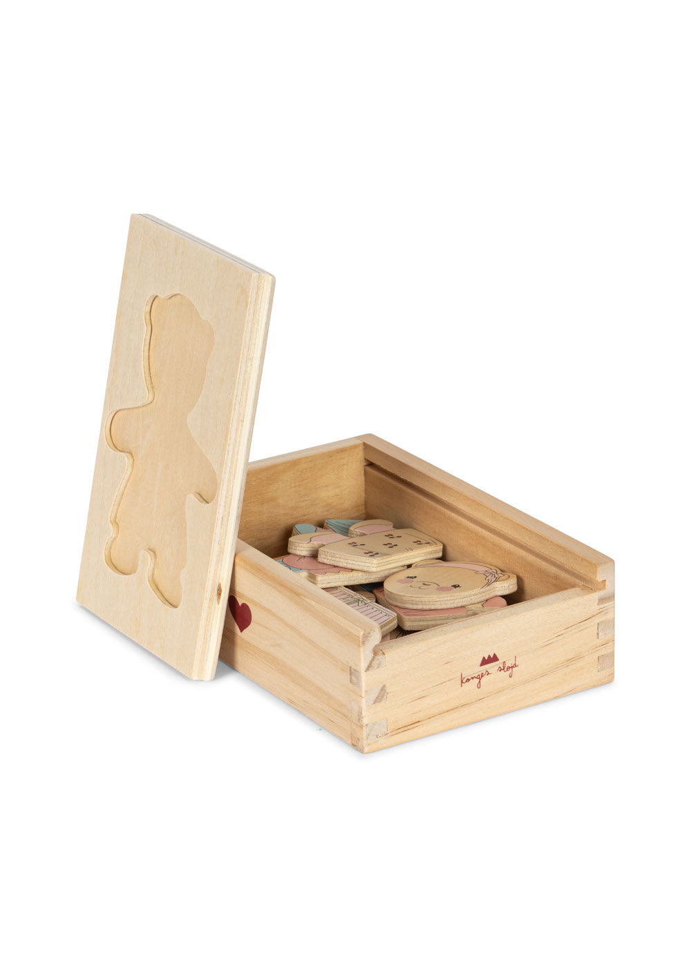 Konges Slojd - Wooden Teddy Dress Up Puzzle - Dusty Pink