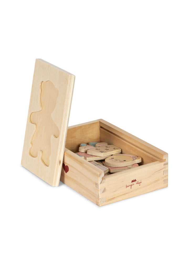 Konges Slojd - Wooden Teddy Dress Up Puzzle - Dusty Pink