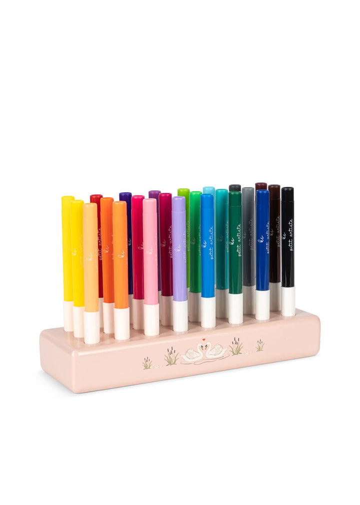 Konges Slojd - Markers In Wooden Block 24 Peice Set - Big Mizumi