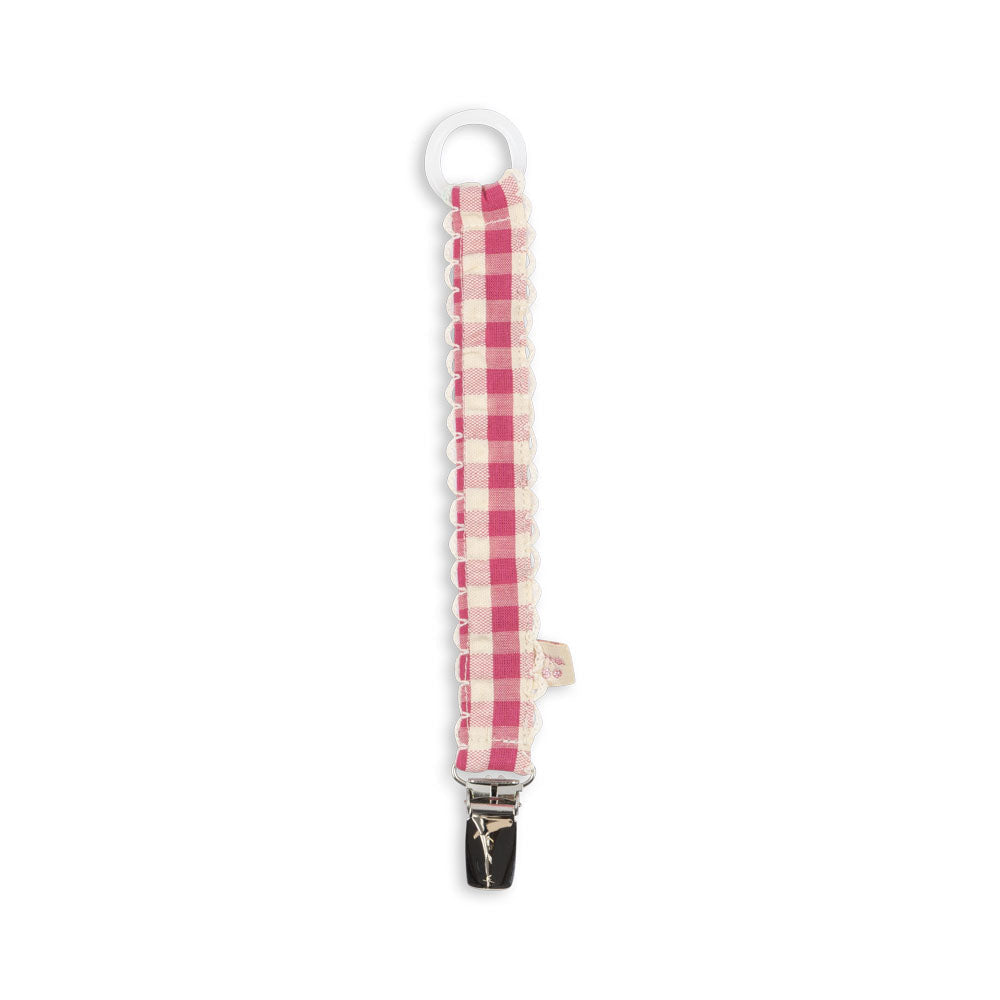 Konges Slojd - Pacifier Clip - Bubblegum Check (2 Pack)