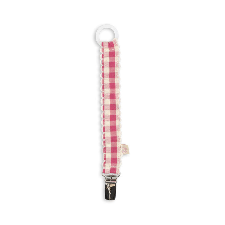 Konges Slojd - Pacifier Clip - Bubblegum Check (2 Pack)
