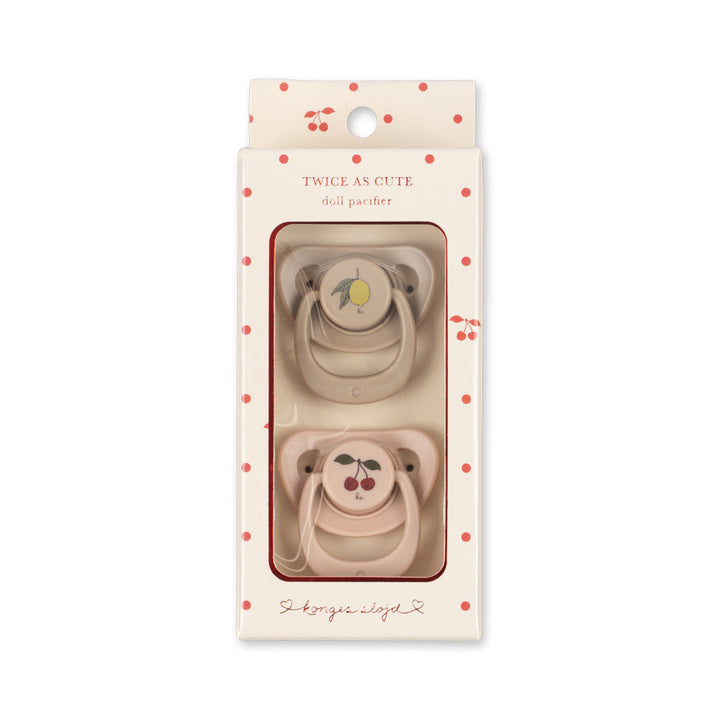 Konges Slojd – Doll Pacifiers – Cherry/Lemon (2 Pack) - Mabel & Fox