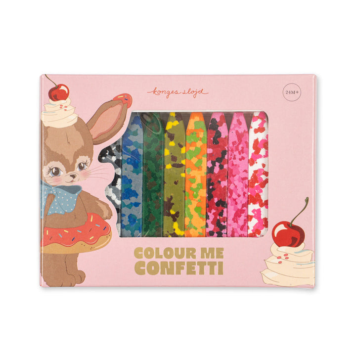 Konges Slojd - Confetti Crayons – Bunny (8 Pack) - Mabel & Fox