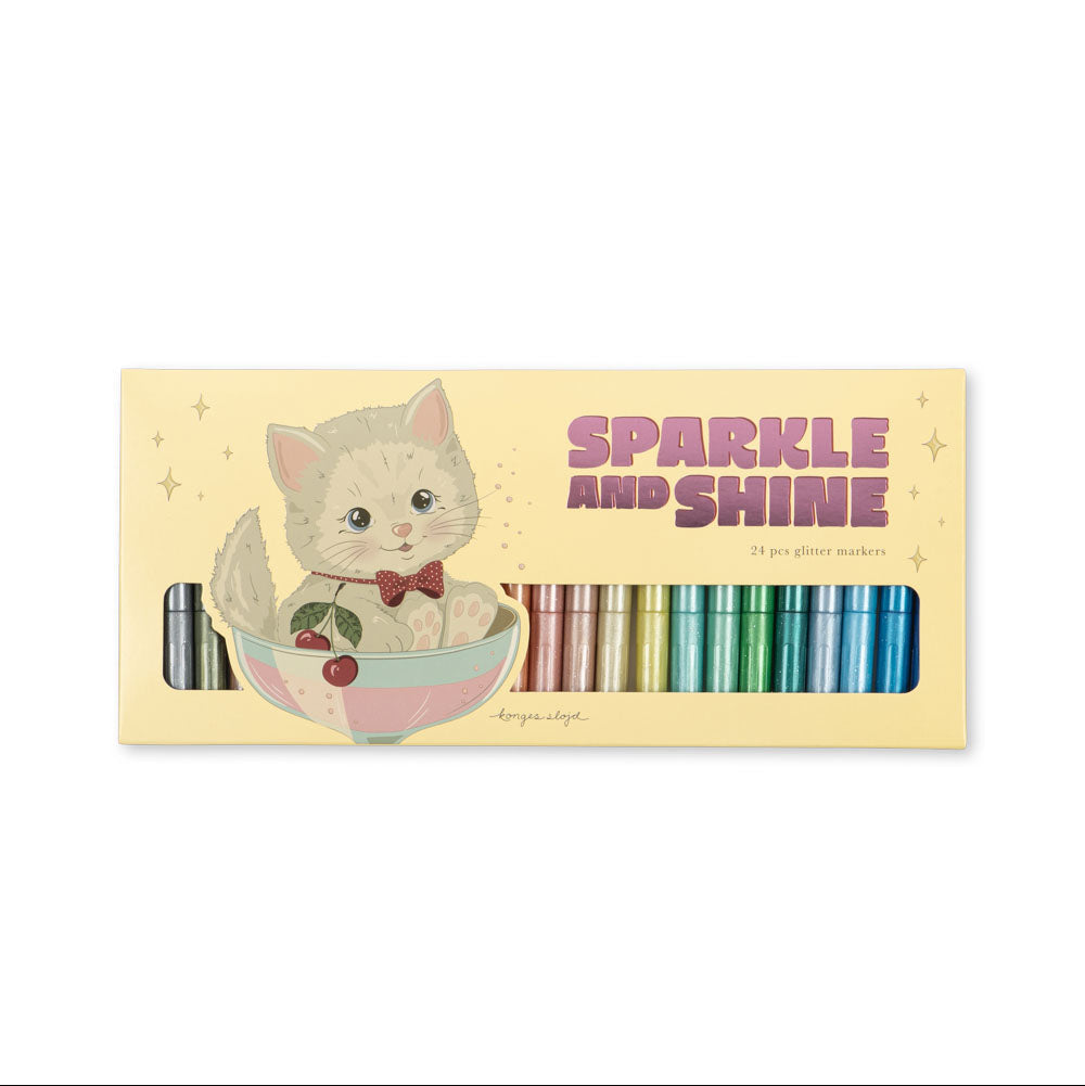Konges Slojd – Glitter Markers – Cat (24 Pack) - Mabel & Fox