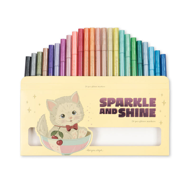 Konges Slojd – Glitter Markers – Cat (24 Pack) - Mabel & Fox