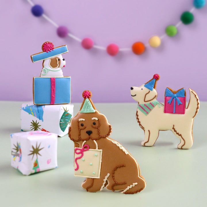 Biscuiteers- Party Pups Letterbox Biscuits