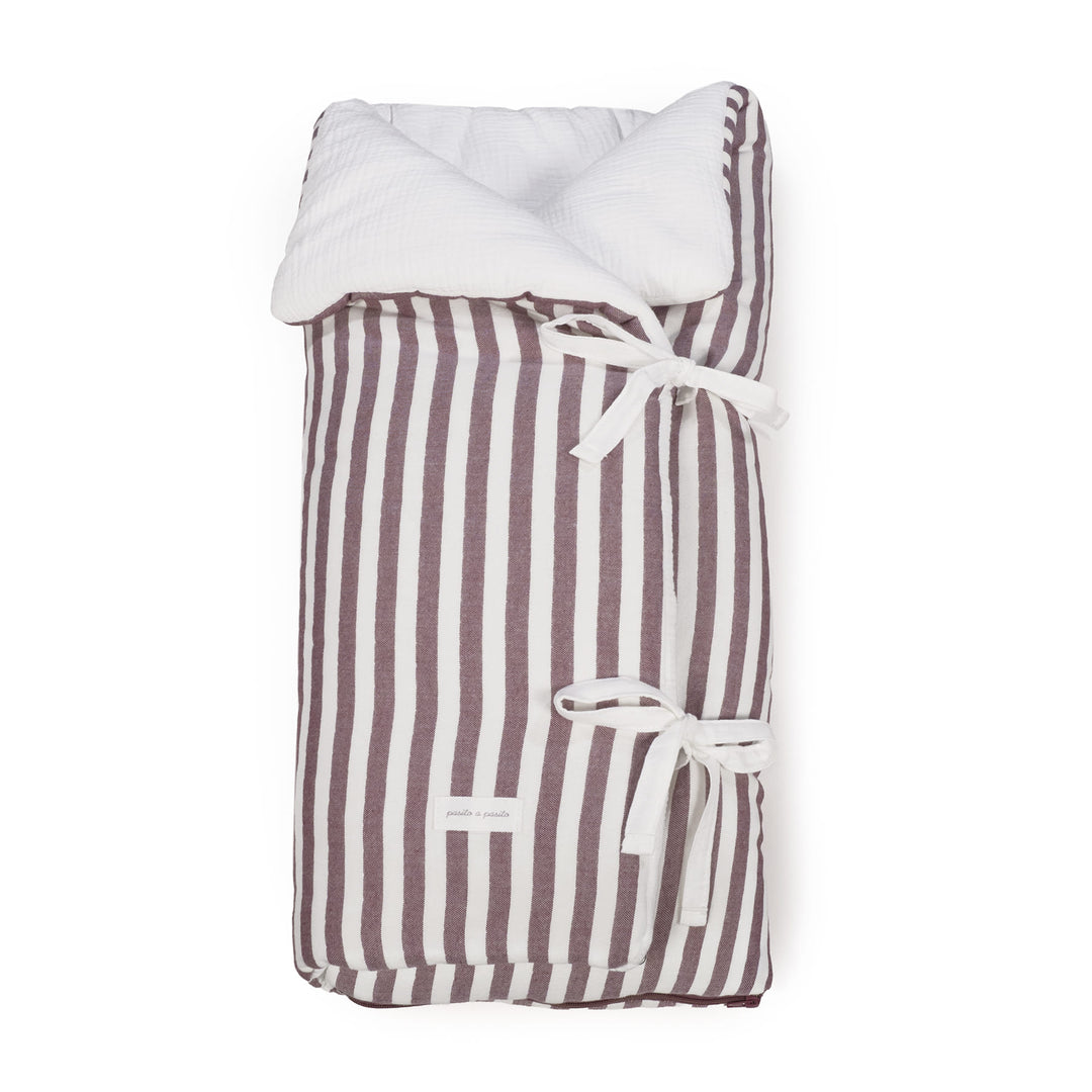 Pasito a Pasito - Baby Nest / Blanket - Cherry Stripes - Mabel & Fox