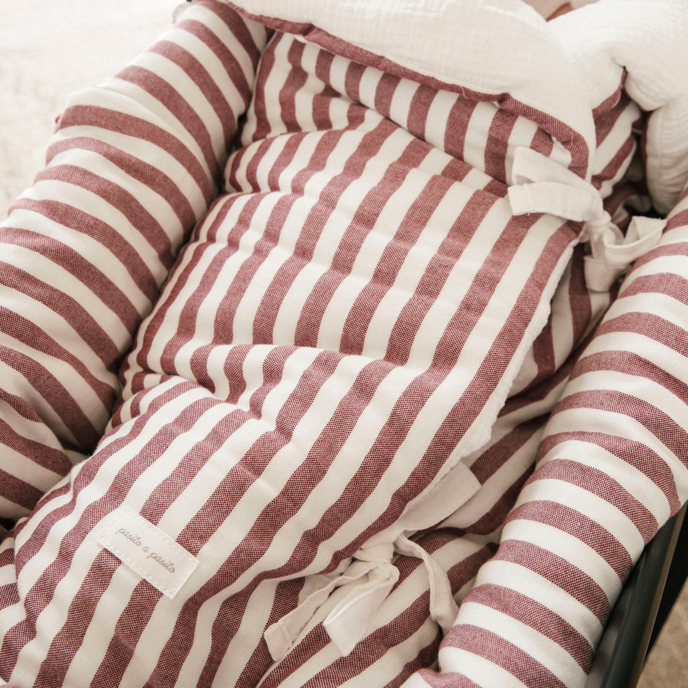 Pasito a Pasito - Baby Nest / Blanket - Cherry Stripes - Mabel & Fox