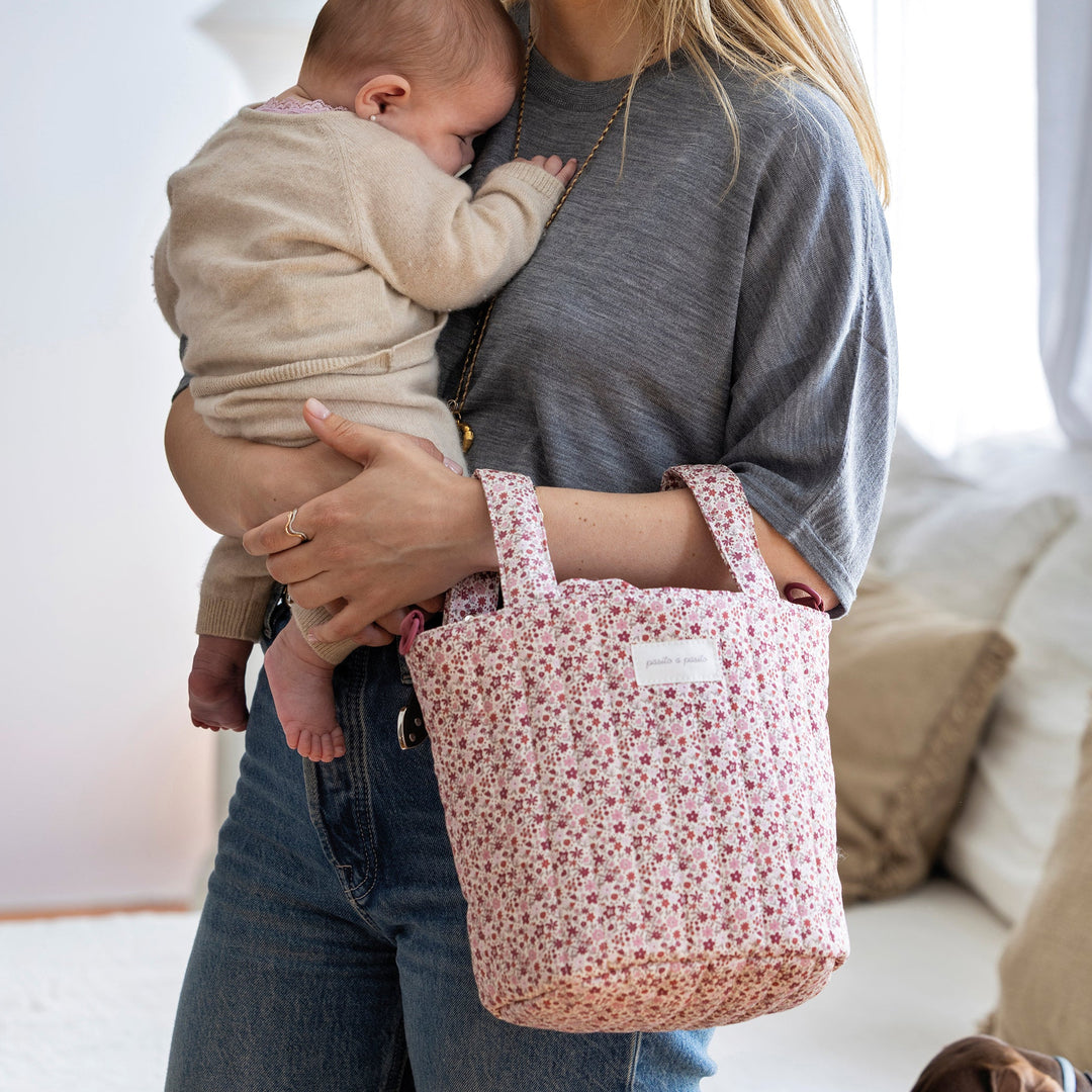 Pasito a Pasito - Bucket Bag - Cherry Flowers - Mabel & Fox