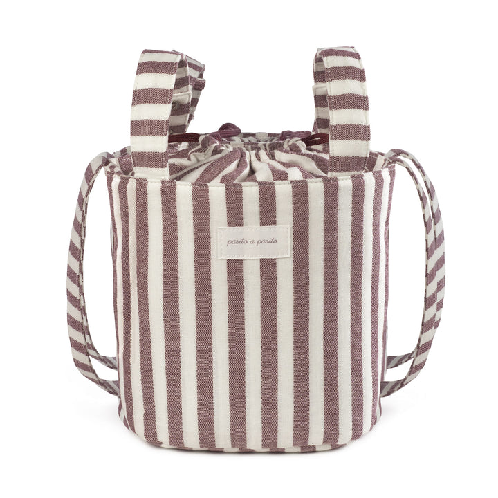 Pasito a Pasito - Bucket Bag - Cherry Stripes - Mabel & Fox