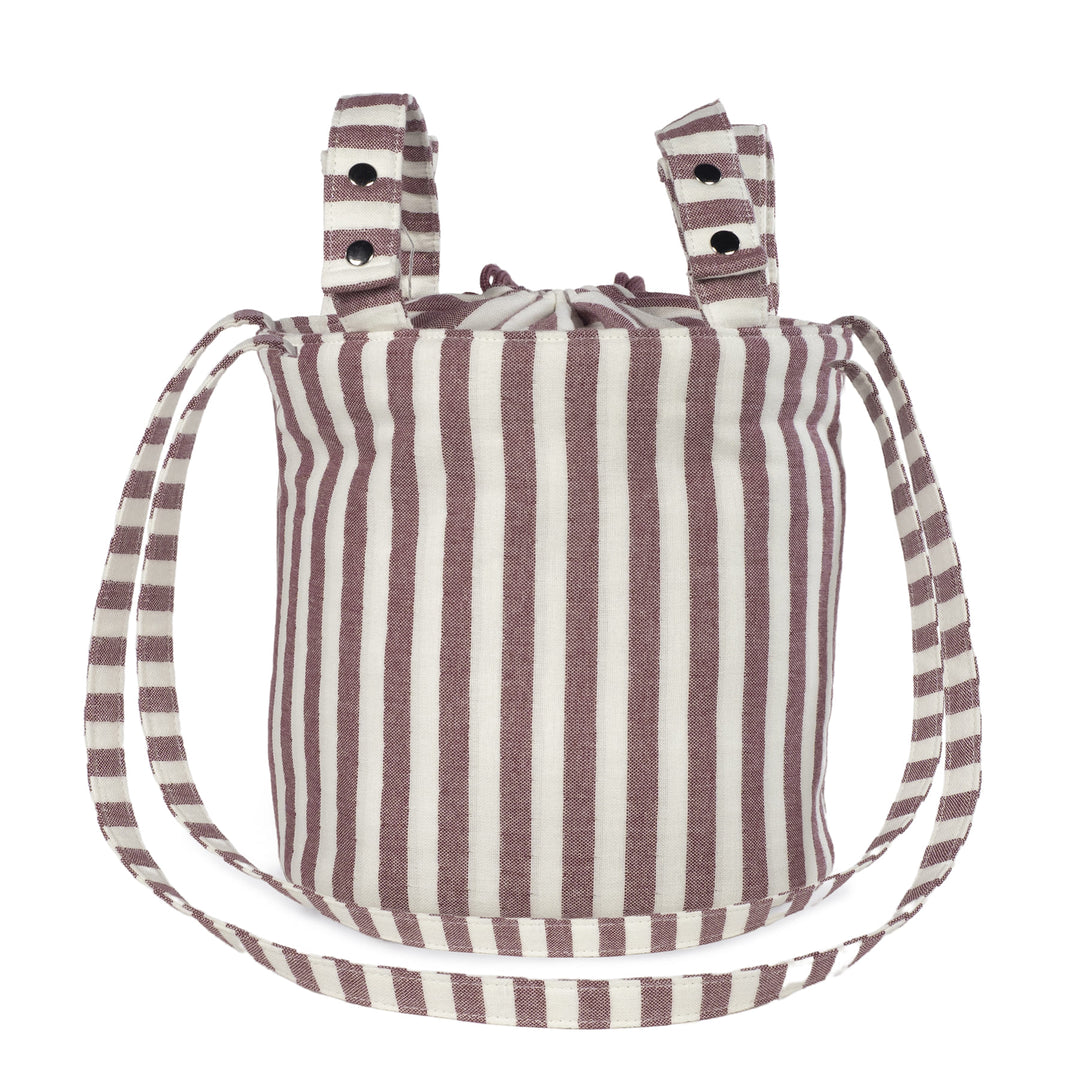 Pasito a Pasito - Bucket Bag - Cherry Stripes - Mabel & Fox