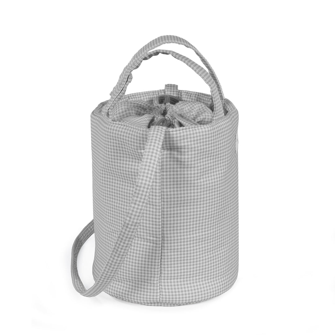 Pasito a Pasito - Bucket Bag - Little Bloom Vichy Grey - Mabel & Fox
