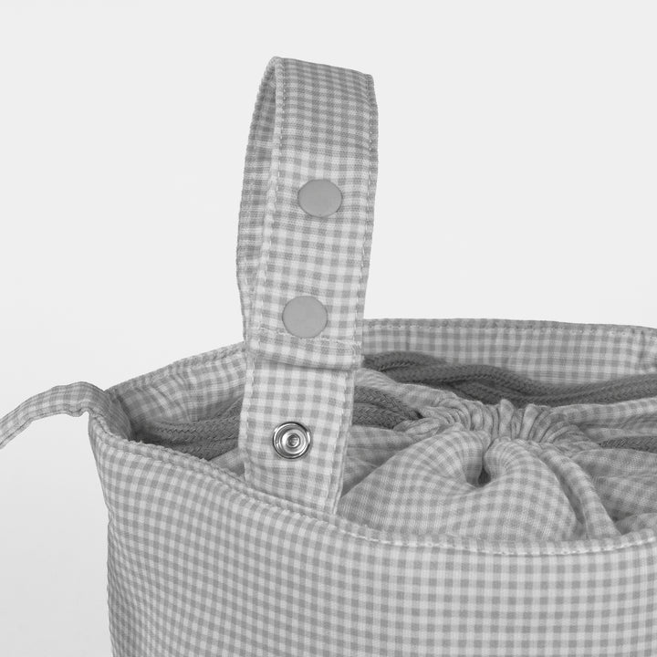 Pasito a Pasito - Bucket Bag - Little Bloom Vichy Grey - Mabel & Fox