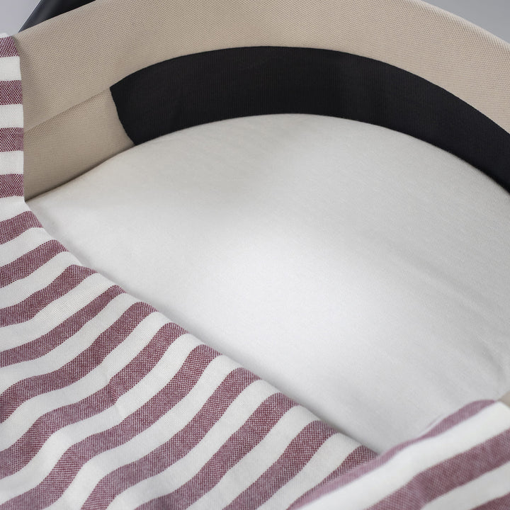 Pasito a Pasito - Carrycot Fitted Sheet & Muslin - Cherry Stripes - Mabel & Fox