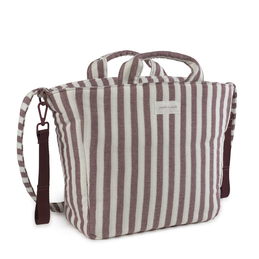 Pasito a Pasito - Changing Bag - Cherry Strips - Mabel & Fox