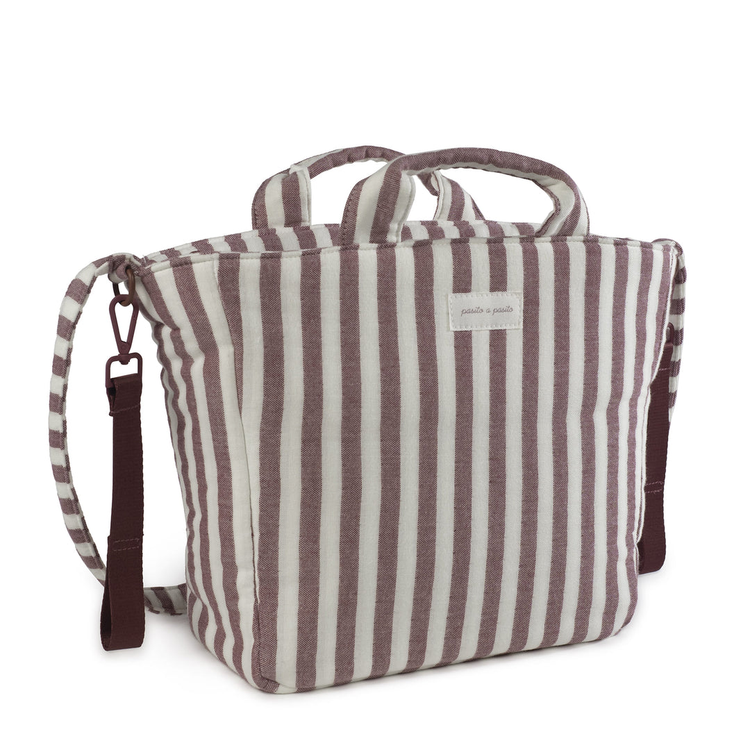 Pasito a Pasito - Changing Bag - Cherry Strips - Mabel & Fox