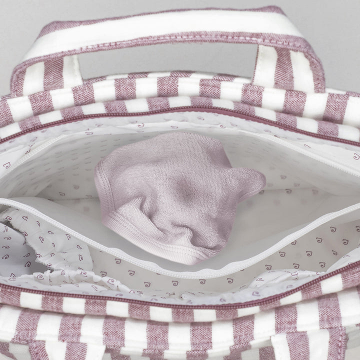 Pasito a Pasito - Changing Bag - Cherry Strips - Mabel & Fox