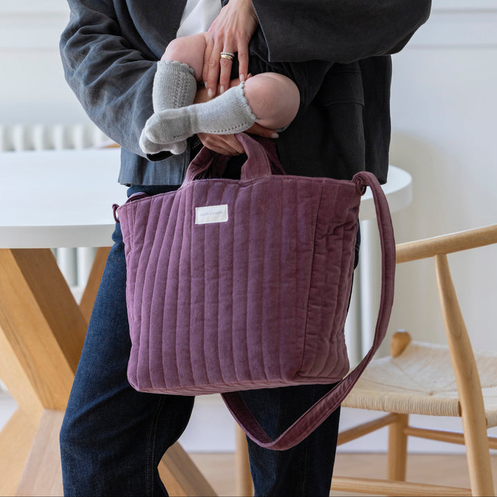 Pasito a Pasito - Changing Bag - Cherry Velvet - Mabel & Fox