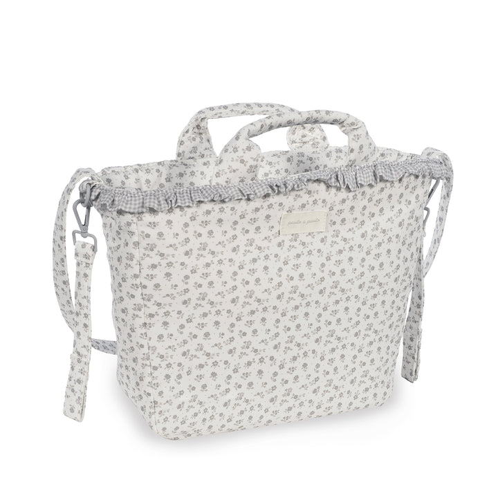 Pasito a Pasito - Changing Bag - Little Bloom Flowers Grey - Mabel & Fox