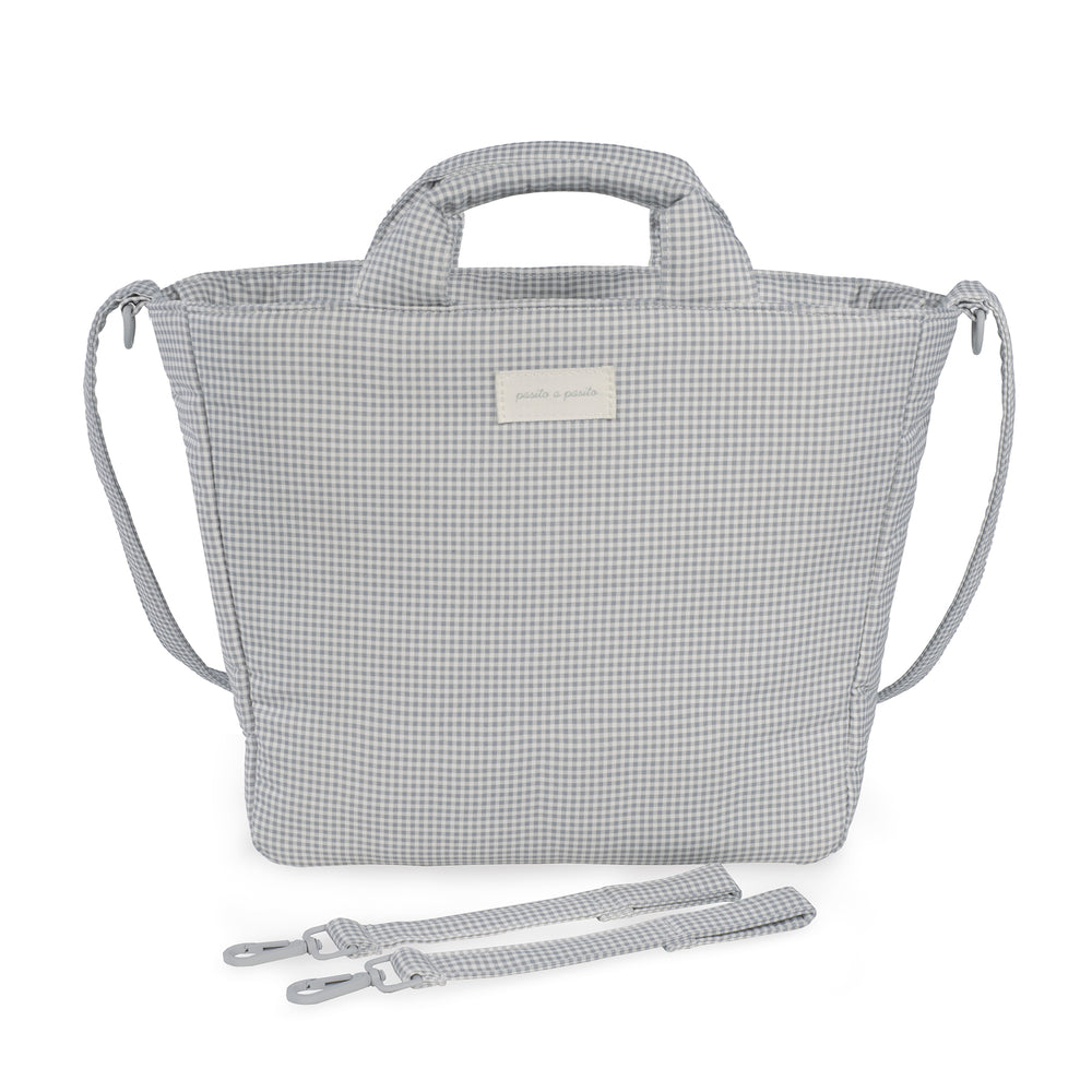 Pasito a Pasito - Changing Bag - Little Bloom Vichy Grey - Mabel & Fox
