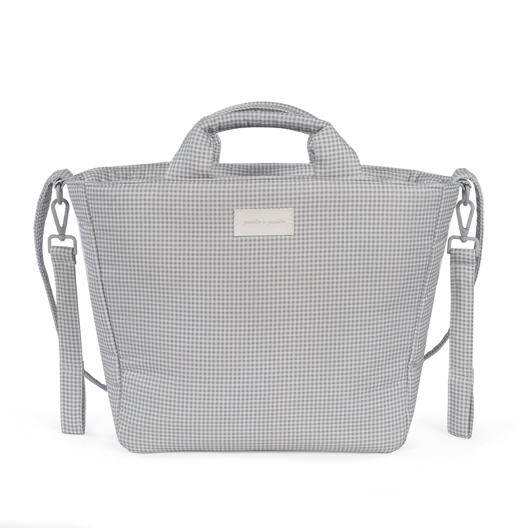 Pasito a Pasito - Changing Bag - Little Bloom Vichy Grey - Mabel & Fox