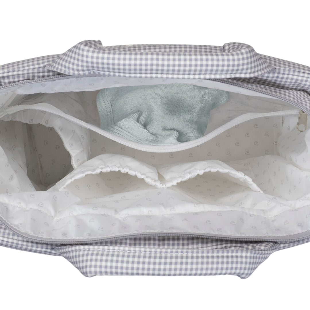 Pasito a Pasito - Changing Bag - Little Bloom Vichy Grey - Mabel & Fox